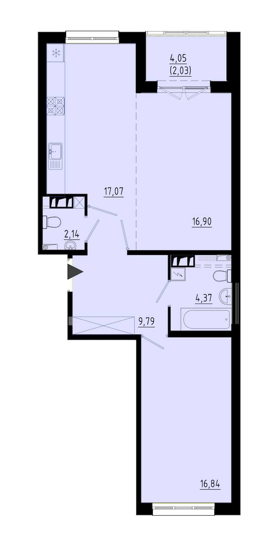 Однокомнатная квартира в : площадь 67.7 м2 , этаж: 1 – купить в Санкт-Петербурге